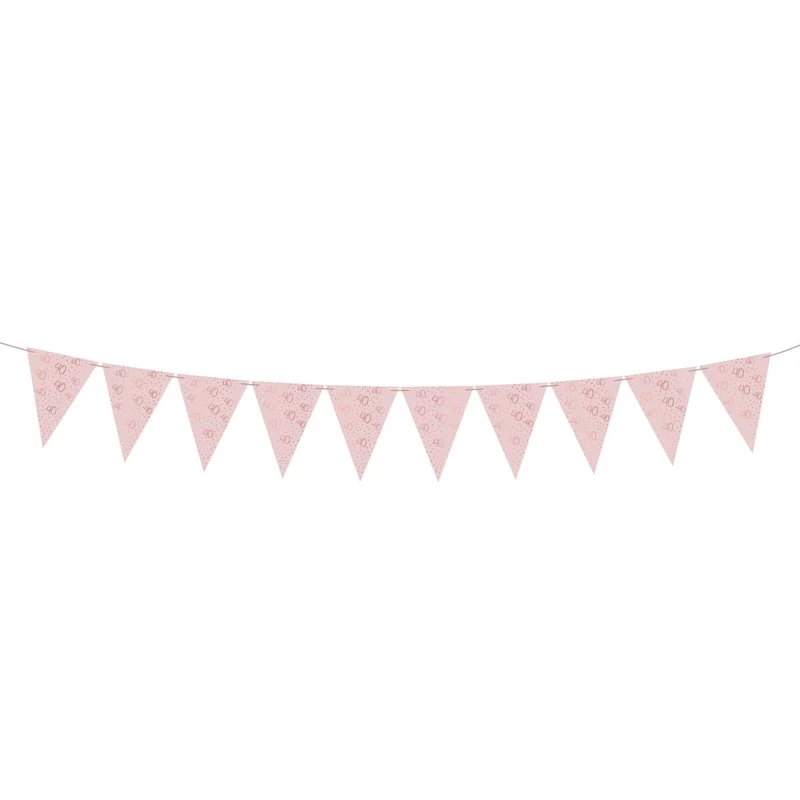 Rosé Celebration 40th Birthday Pennant Banner, 157 Inches, 1 Count