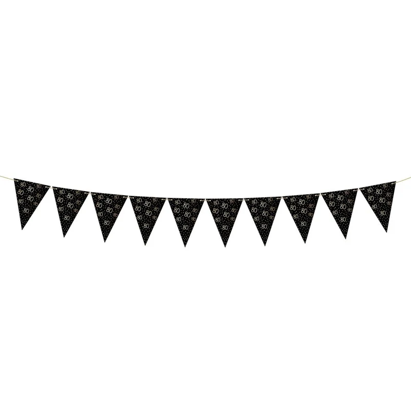 Golden Celebration 80th Birthday Pennant Banner, 157 Inches, 1 Count