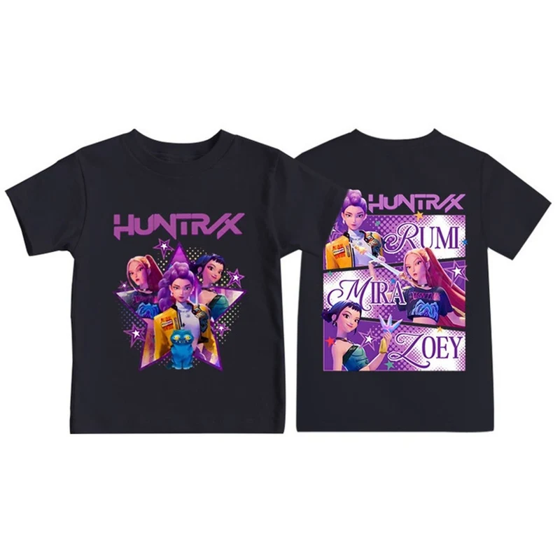 Kpop Anime Huntrix T-Shirt for Kids, Demon Hunter Inspired Pop Singer
