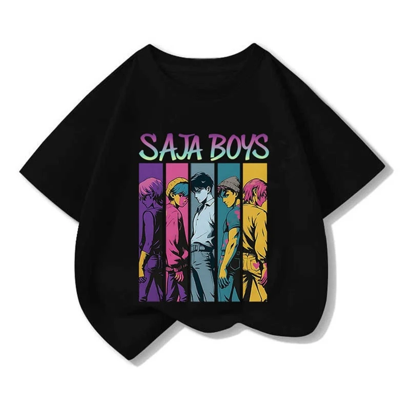 Kpop Anime Saja Boys T-Shirt for Kids, Demon Hunter Inspired Pop Singer