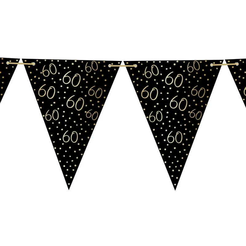 Golden Celebration 60th Birthday Pennant Banner, 157 Inches, 1 Count