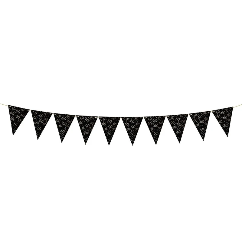 Golden Celebration 60th Birthday Pennant Banner, 157 Inches, 1 Count