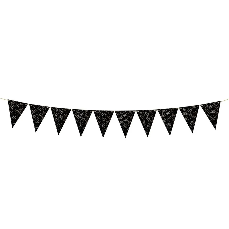 Golden Celebration 50th Birthday Pennant Banner, 157 Inches, 1 Count