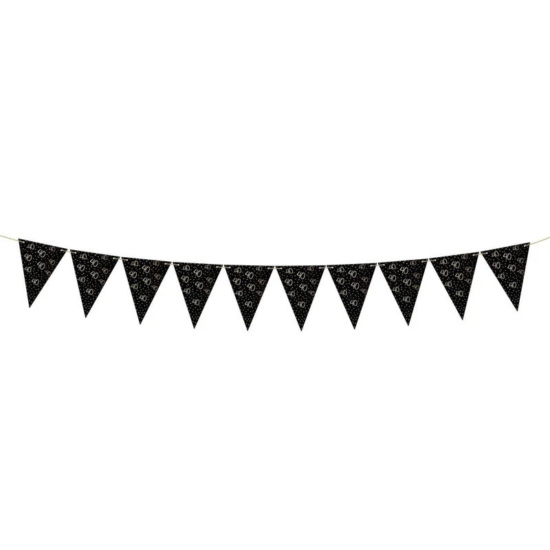 Golden Celebration 40th Birthday Pennant Banner, 157 Inches, 1 Count