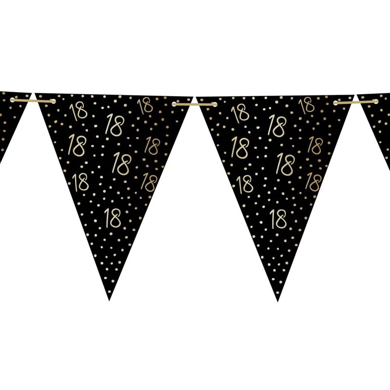 Golden Celebration 18th Birthday Pennant Banner, 157 Inches, 1 Count