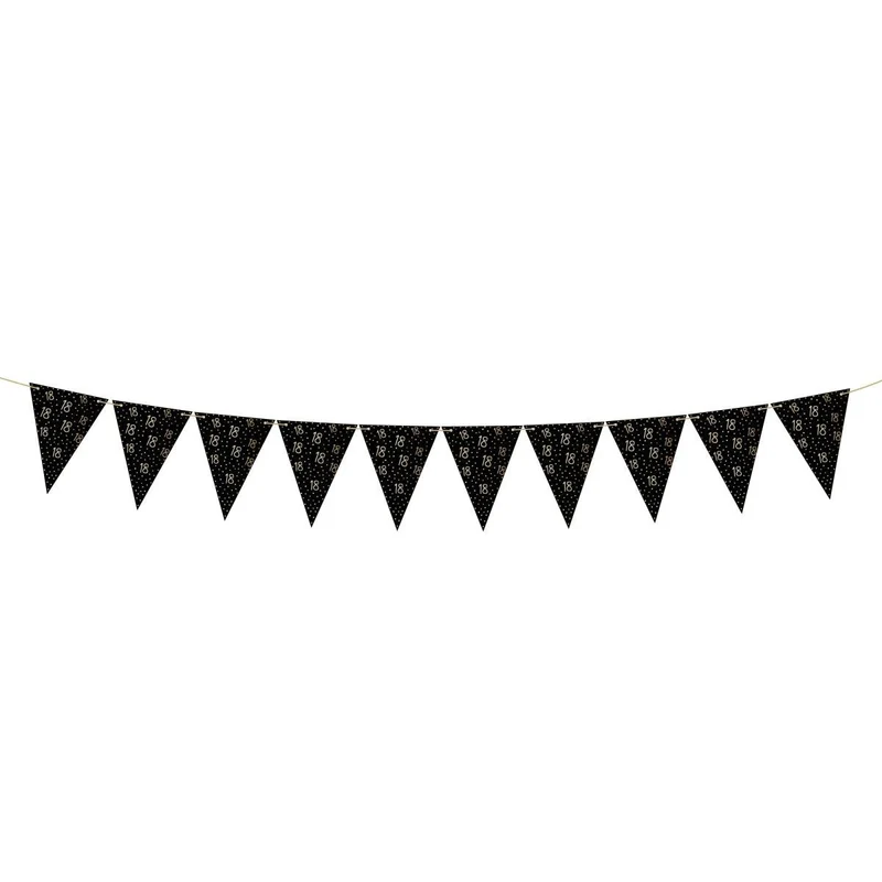 Golden Celebration 18th Birthday Pennant Banner, 157 Inches, 1 Count
