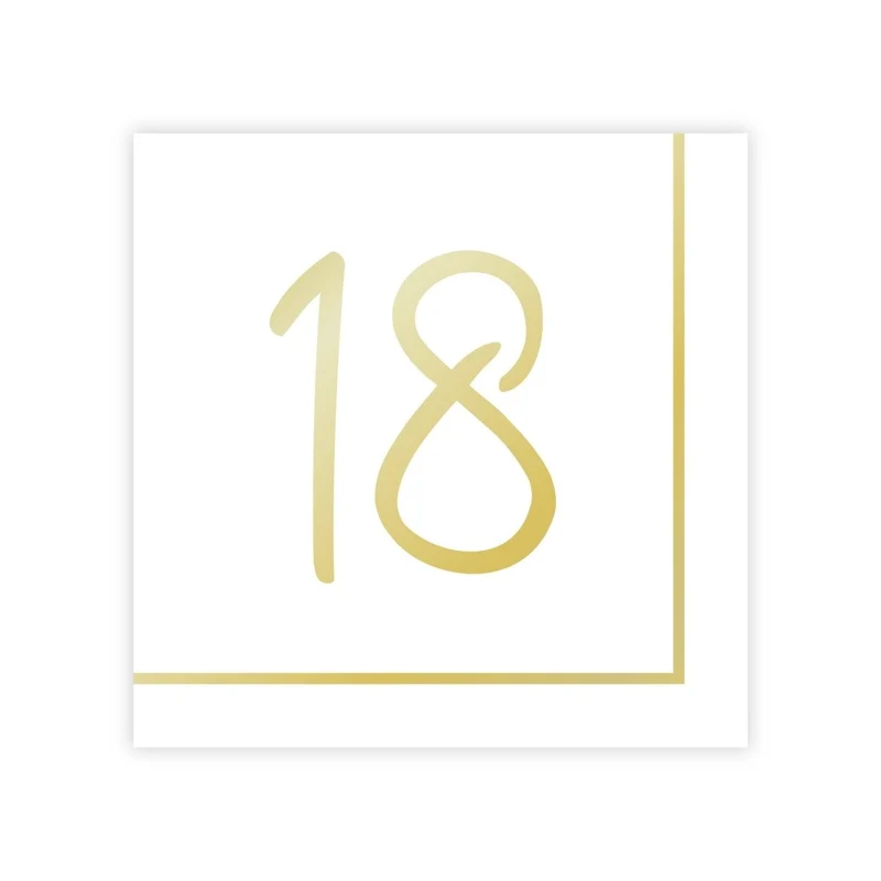 Golden Celebration 18th Birthday Large Lunch Napkins, 16 Count
