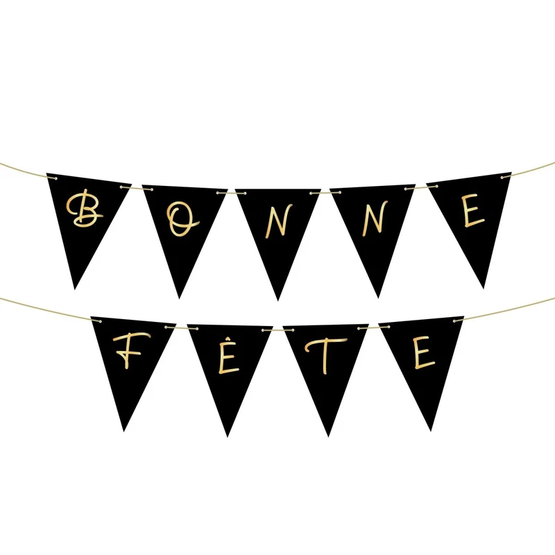 Golden Celebration Bonne Fête Pennant Banner, 157 Inches, 1 Count