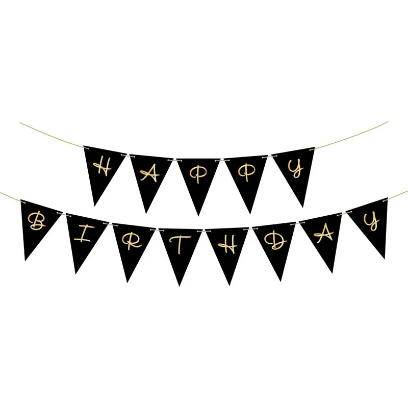 Golden Celebration Happy Birthday Pennant Banner, 157 Inches, 1 Count