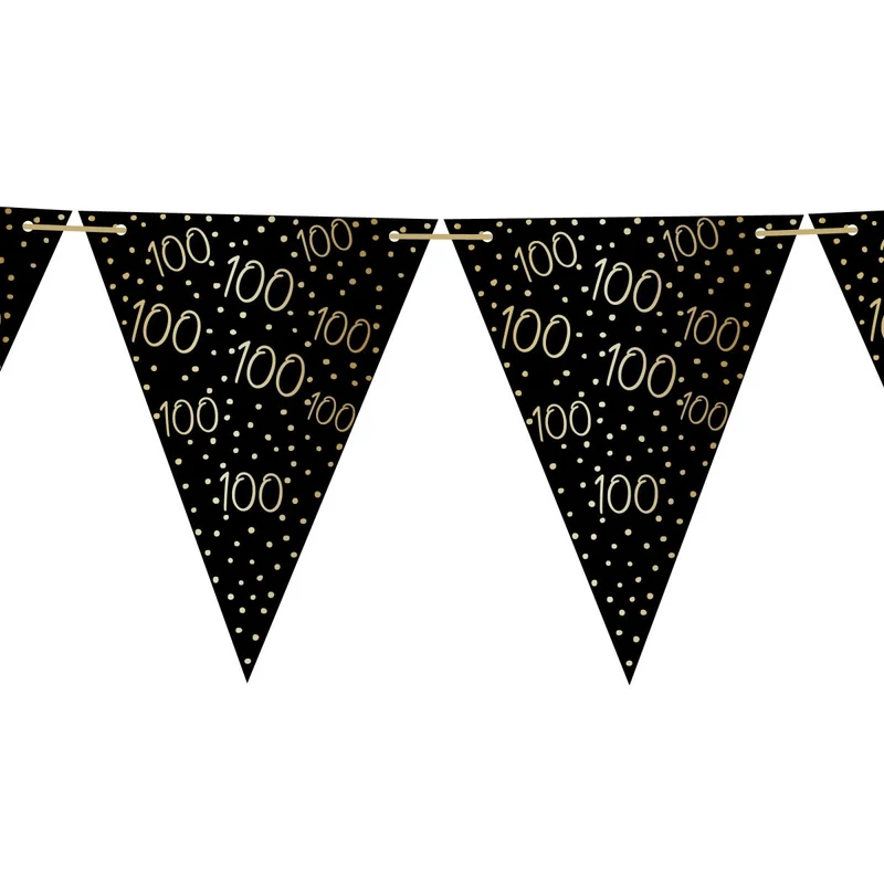 Golden Celebration 100th Birthday Pennant Banner, 157 Inches, 1 Count