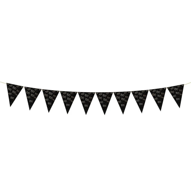 Golden Celebration 100th Birthday Pennant Banner, 157 Inches, 1 Count
