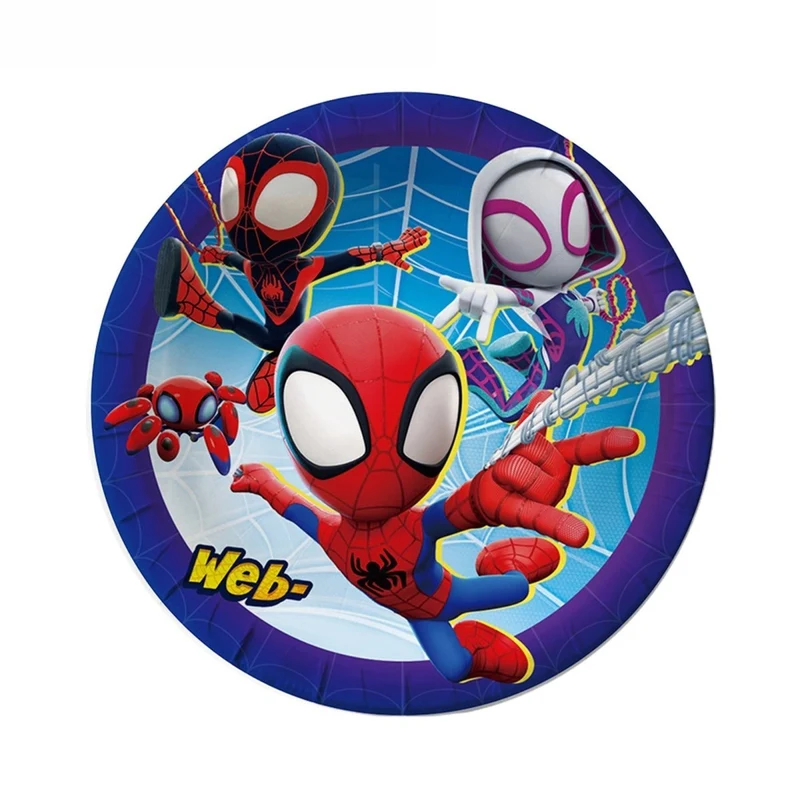 Spidey Heroes Birthday Small Round Dessert Paper Plates, 7 Inches, 10 Count
