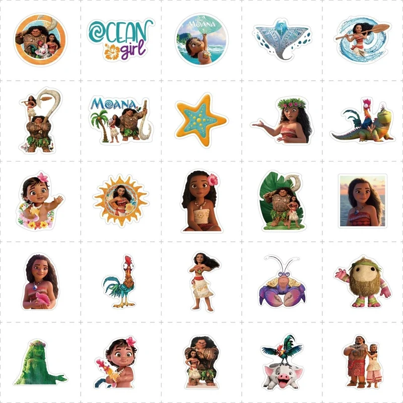 Moana Polynesian Adventurer Birthday Stickers, 25 Count