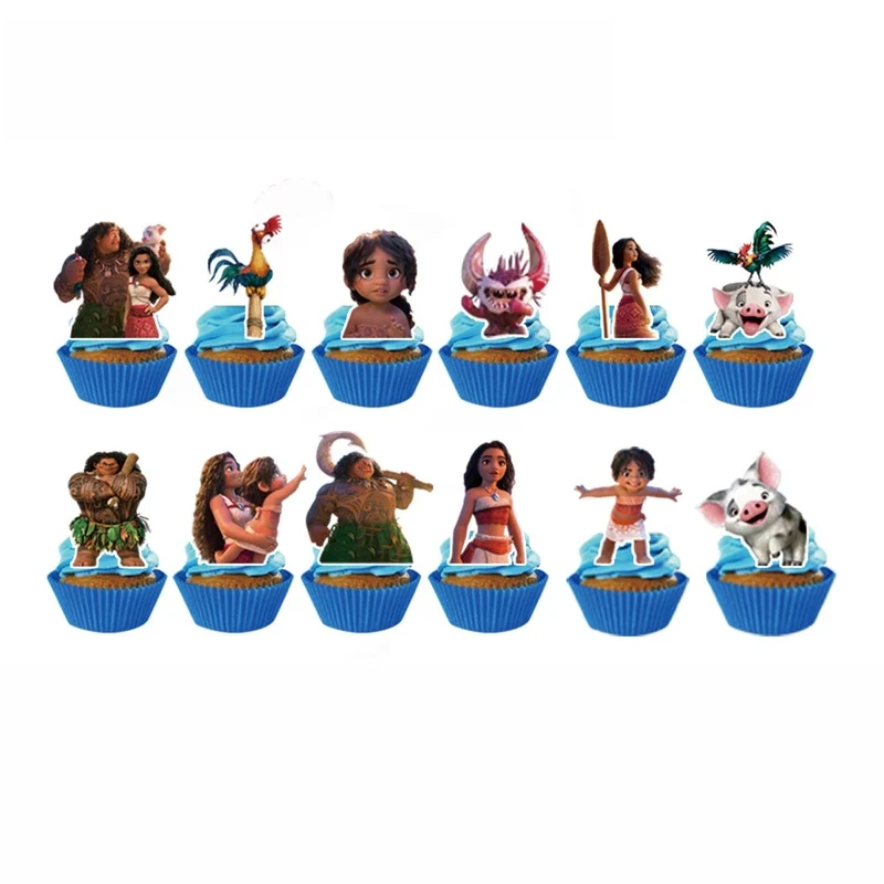 Moana Polynesian Adventurer Birthday Cupcake Toppers, 12 Count