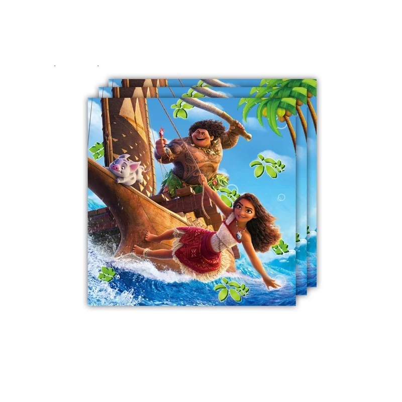 Moana Polynesian Adventurer Birthday Large Lunch Napkins, 20 Count