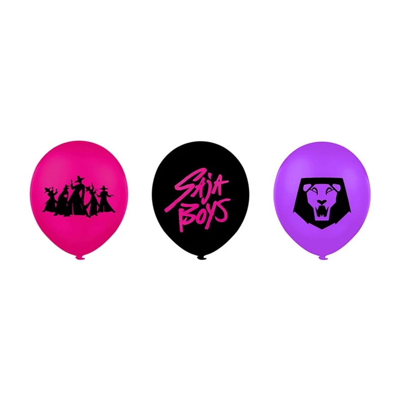 Kpop Anime Birthday Latex Balloons, Demon Hunter Inspired Boy Band, 12 Inches, 12 Count