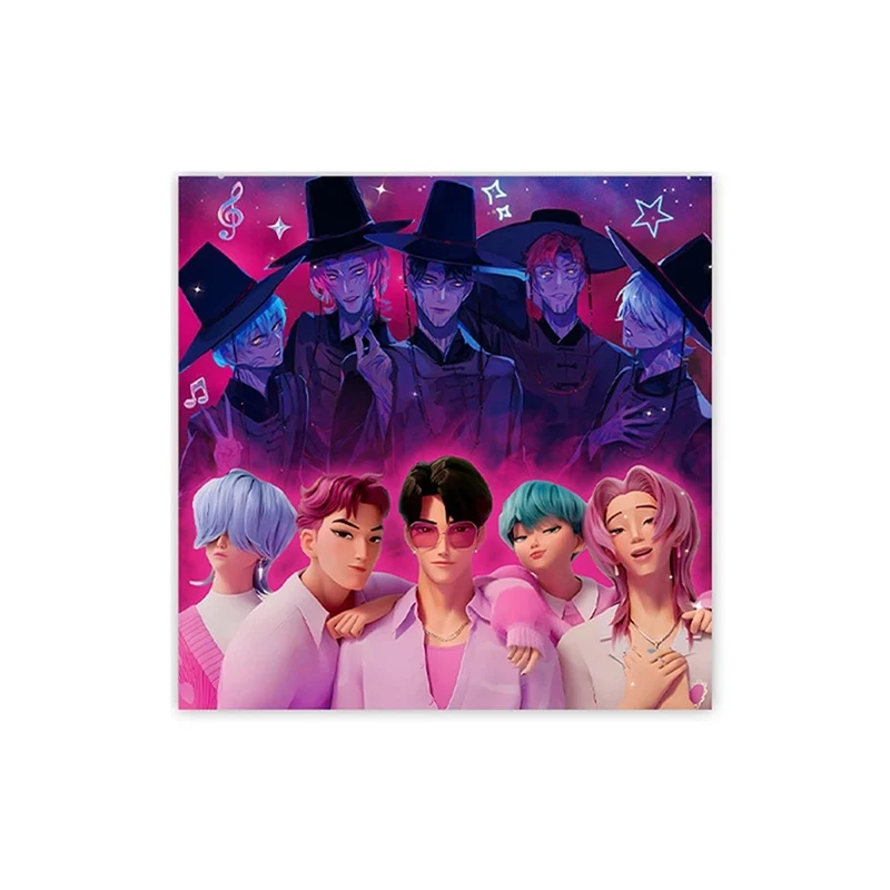Kpop Anime Large Lunch Napkins, Demon Hunter Inspired Boy Band, 20 Count