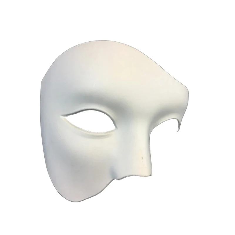 White Venetian Phantom Mask, 1 Count