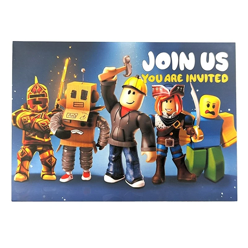 Roblox Birthday Party Invitation Cards, 12 Count