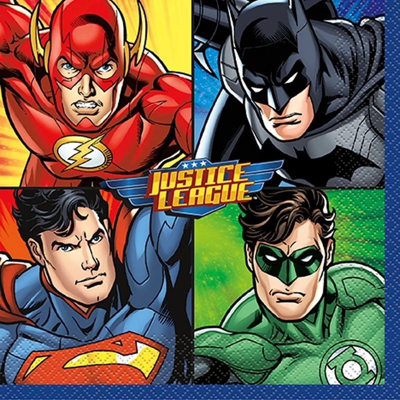 Justice League Large Lunch Napkins, 16 Count