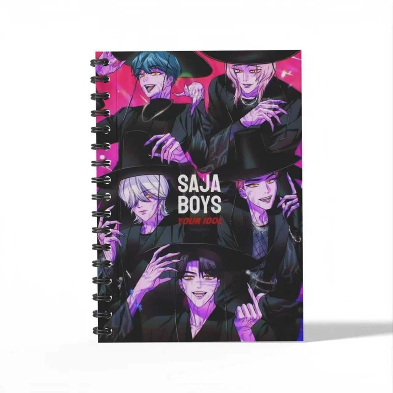 Kpop Anime Saja Boys Notebook, Demon Hunter Inspired Pop Singer, 5.5 x 4 Inches, 1 Count