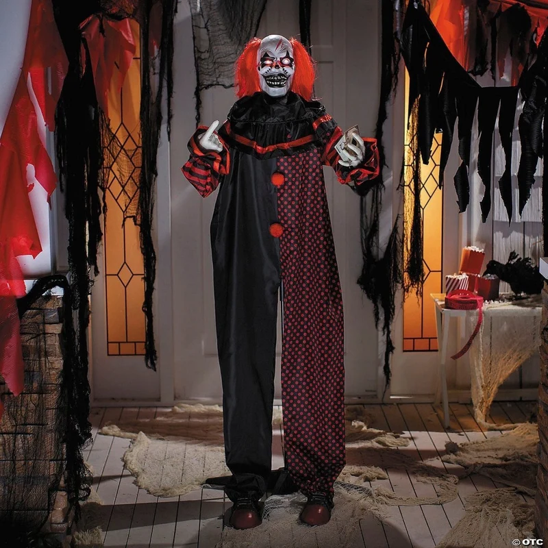 Animated Double-Head Pop-Up Clown Animatronic, 72 Inches, 1 Count