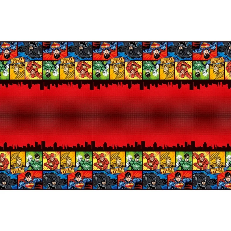 Justice League Rectangular Plastic Table Cover, 54 x 84 Inches, 1 Count