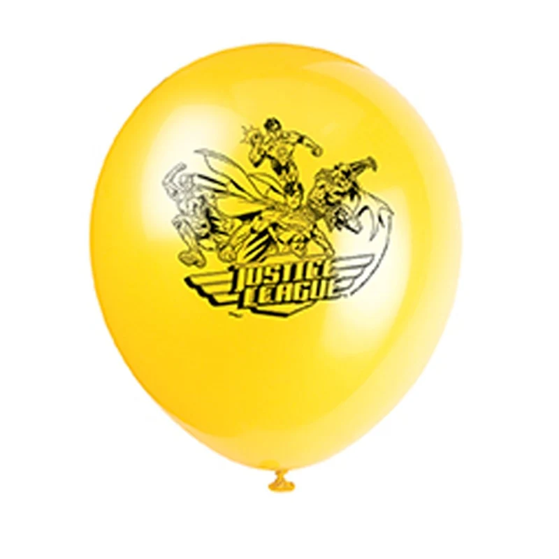 Justice League Latex Balloons, 12 Inches, 8 Count