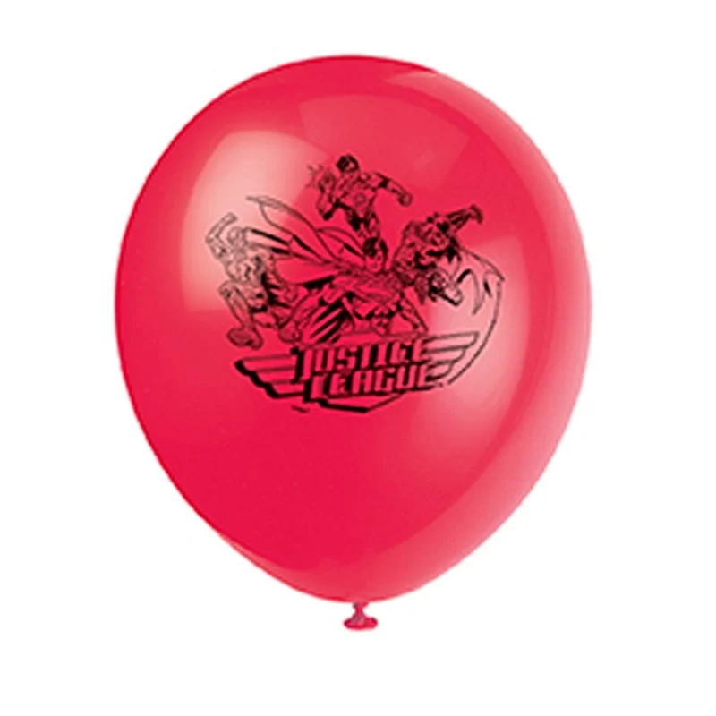 Justice League Latex Balloons, 12 Inches, 8 Count