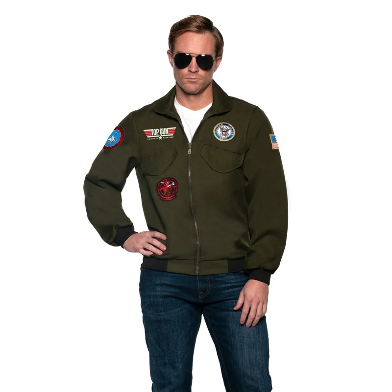 Top Gun Plus Size Jacket for Adults, Green Jacket