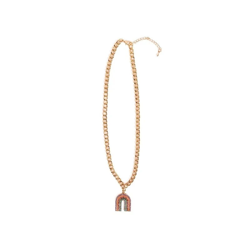 Boutique Rhinestone Rainbow Necklace, 1 Count