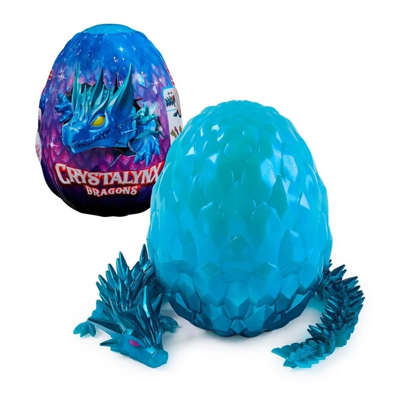 Crystalynx Articulated Dragon Figure with Egg, 12.5 Inches, Assortment, 1 Count