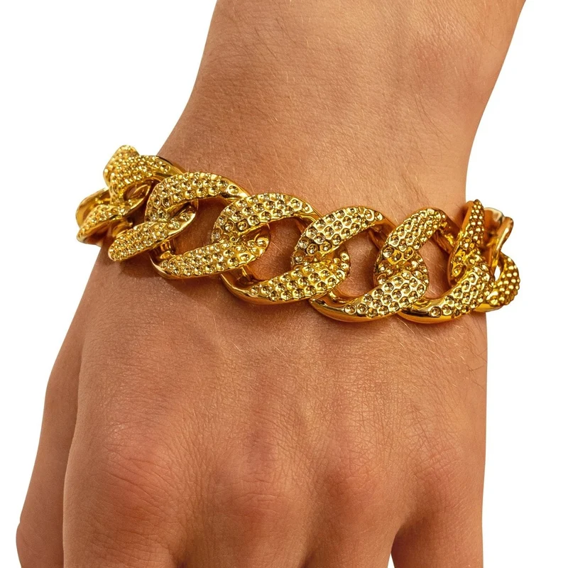 Big Link Gold Bracelet, 9 Inches, 1 Count