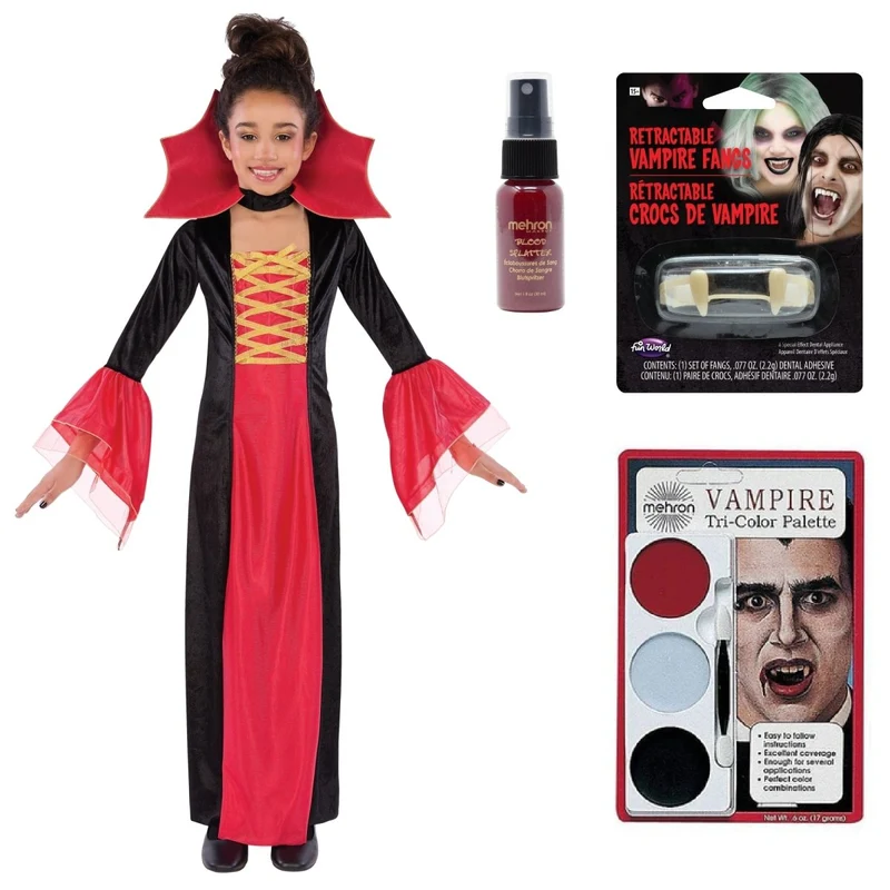 Victorian Vampress Costume Kit for Kids