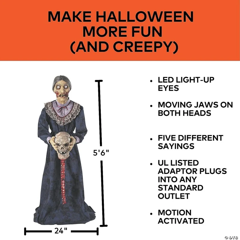 Animated Skeleton Zombie Couple Animatronic, 60 Inches, 1 Count