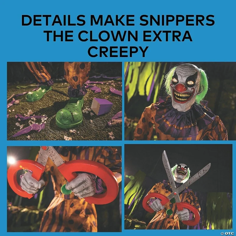 Animated Snippers the Clown Animatronic, 72 Inches, 1 Count