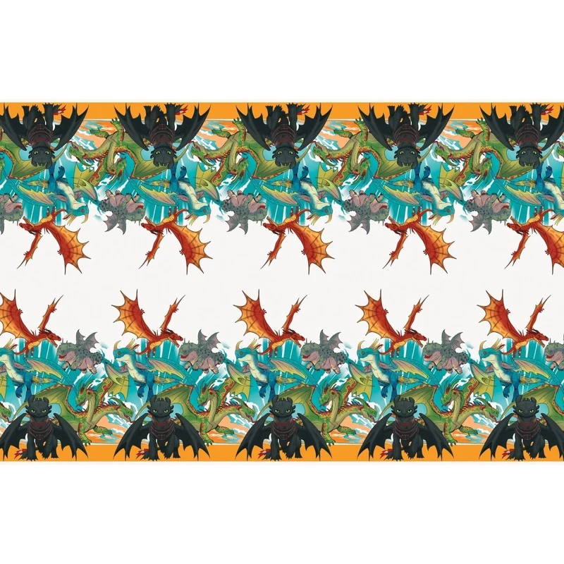 How to Train your Dragon Birthday Rectangular Plastic Table Cover, 54 x 84 Inches, 1 Count