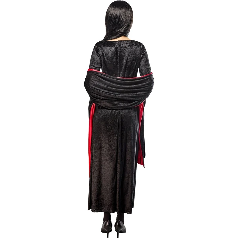 Morticia Addams Dress Cape Costume for Adults, Addams Family