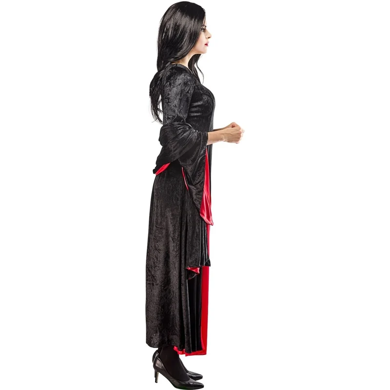 Morticia Addams Dress Cape Costume for Adults, Addams Family