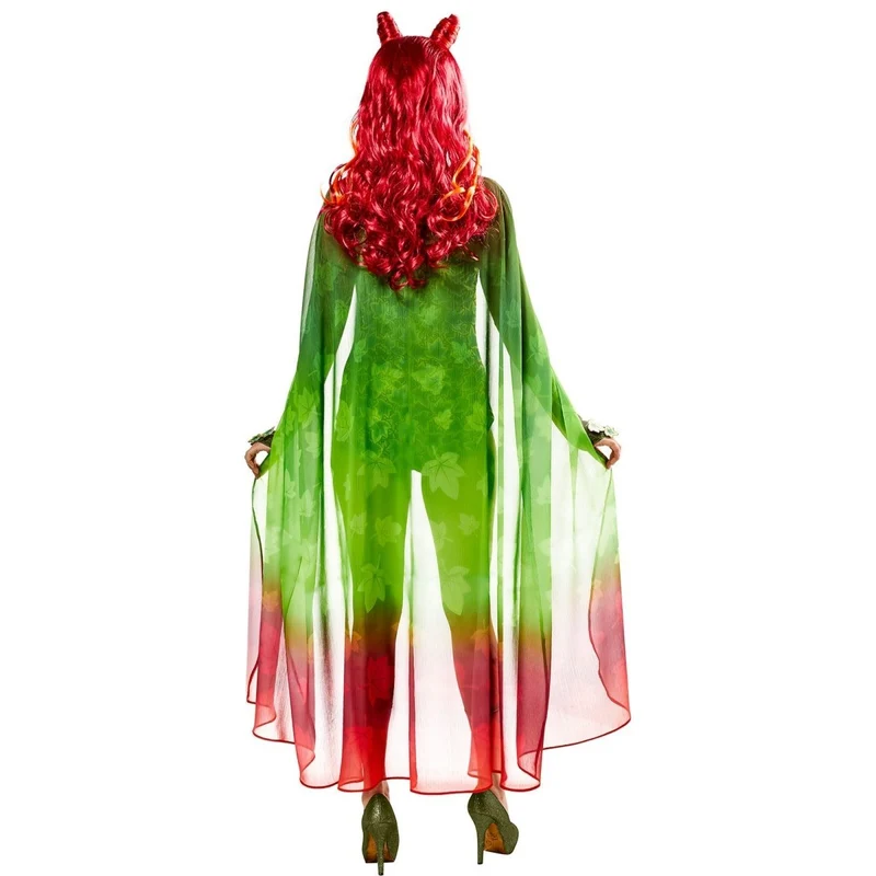 Retro Poison Ivy Costume for Adults, Jumpsuit and Veil, DC Comics