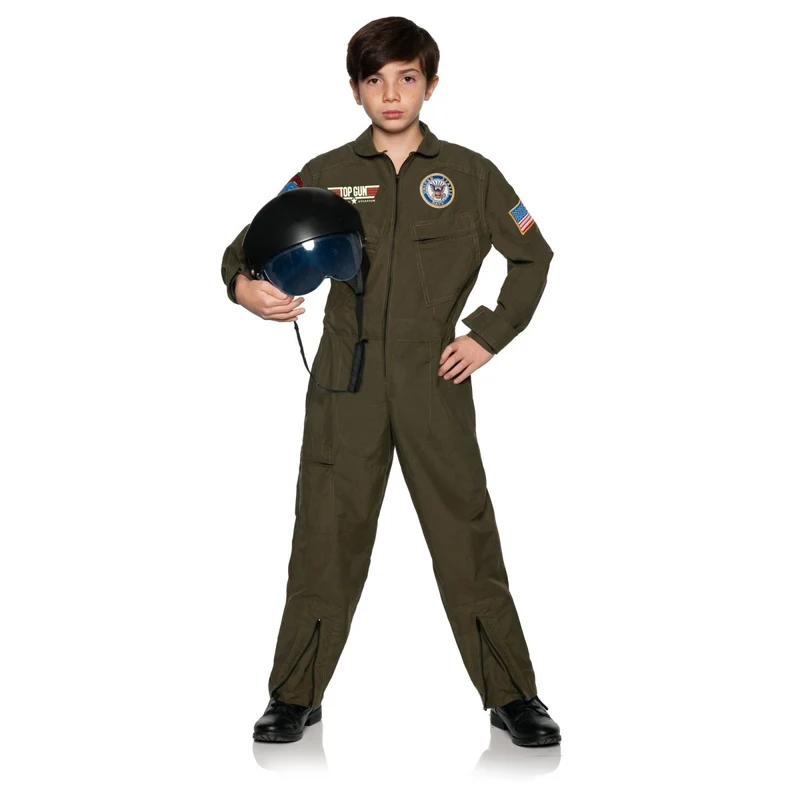 US Navy Top Gun Costume for Kids, Jumpsuit
