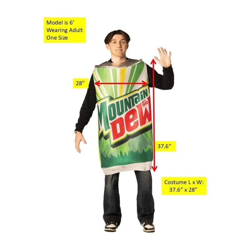 Mountain Dew Can Costume for Adults