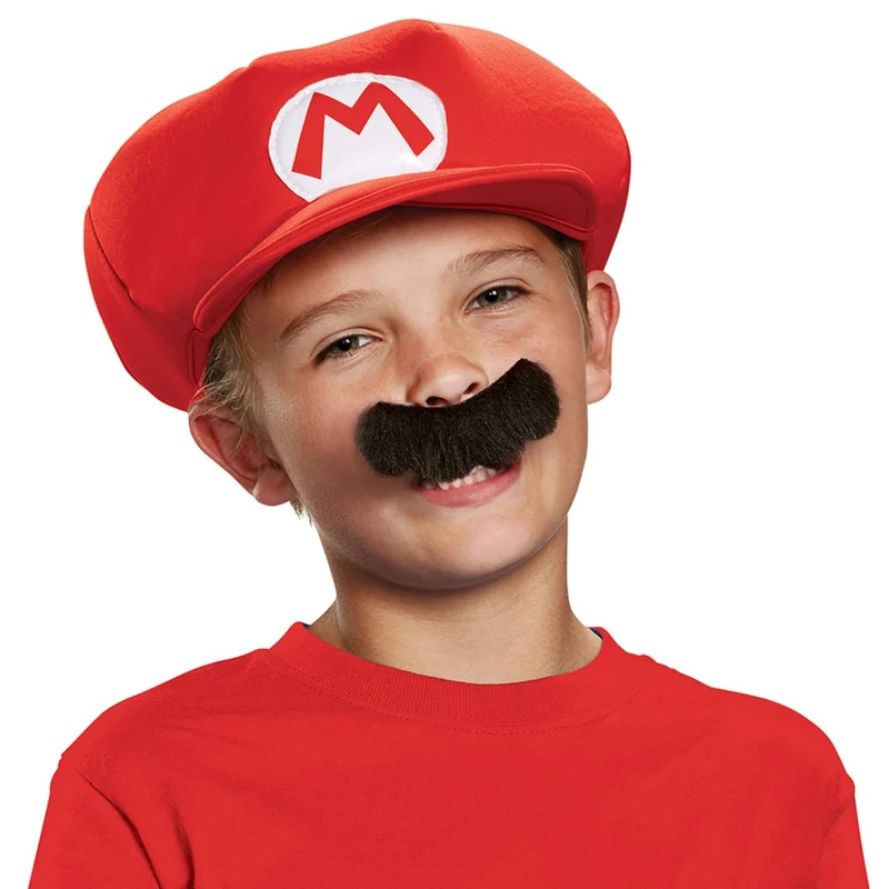 Mario Hat and Mustache for Kids, Super Mario Bros