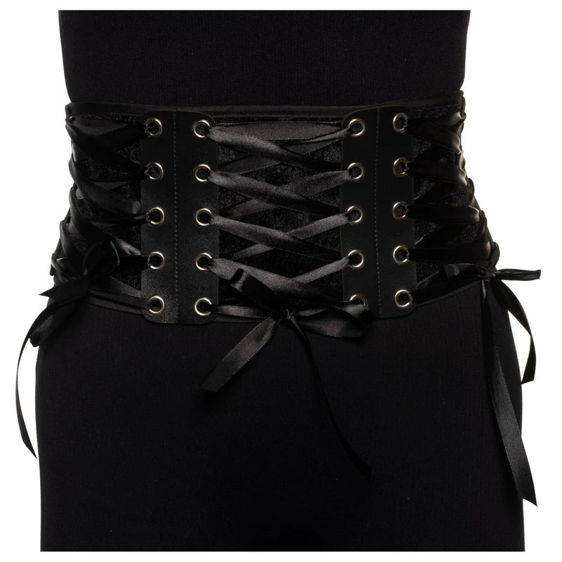 Black Suede Waist Cincher for Adults