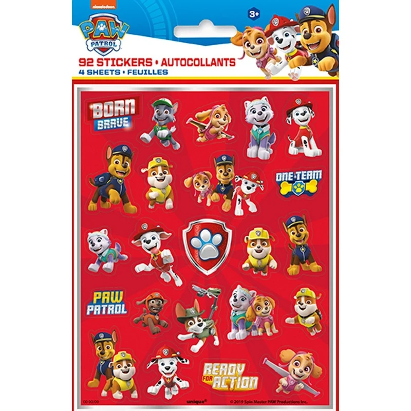 Paw Patrol Birthday Sticker Sheets, 4 Count
