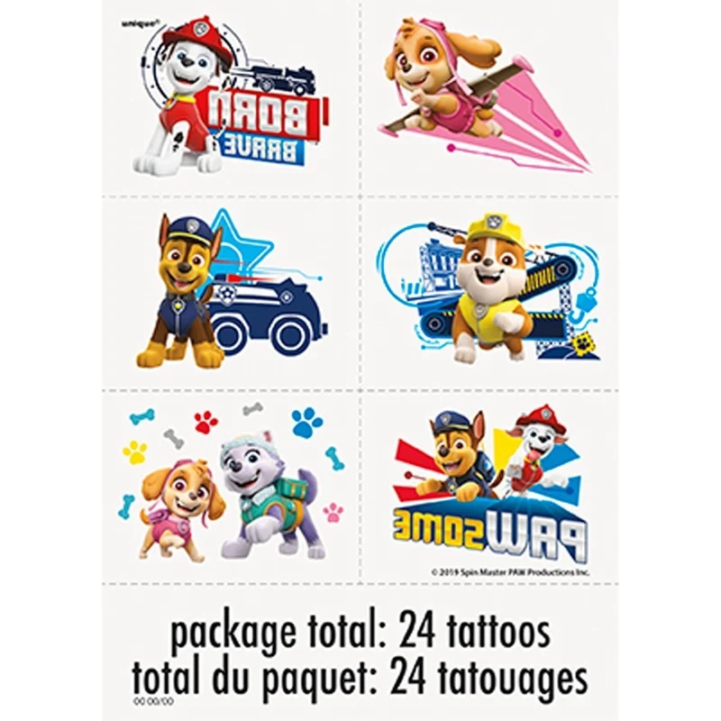 Paw Patrol Birthday Temporary Tattoo Sheets, 4 Count