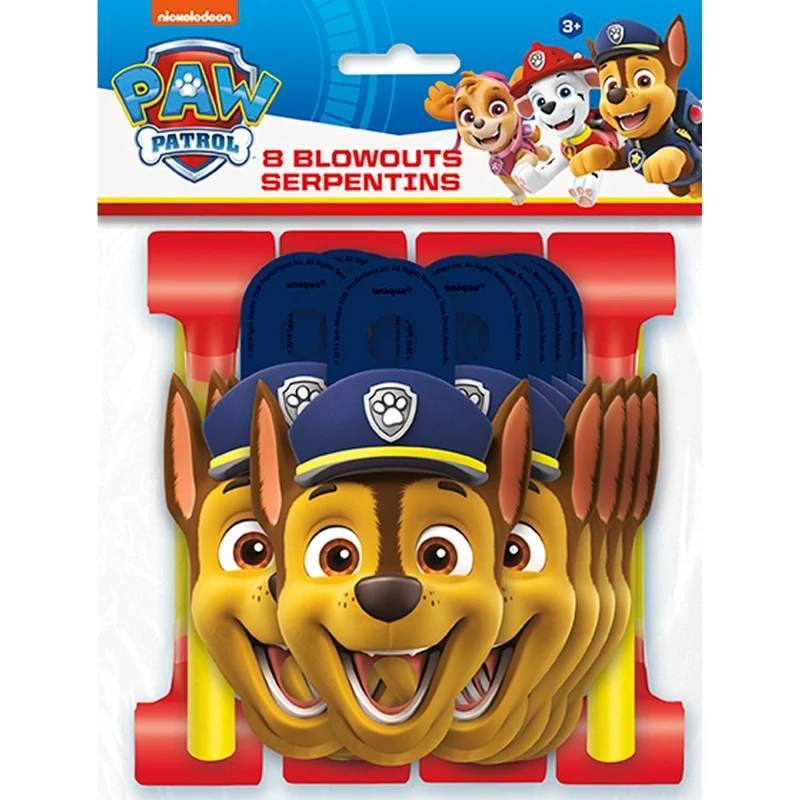 Paw Patrol Birthday Blowouts, 8 Count
