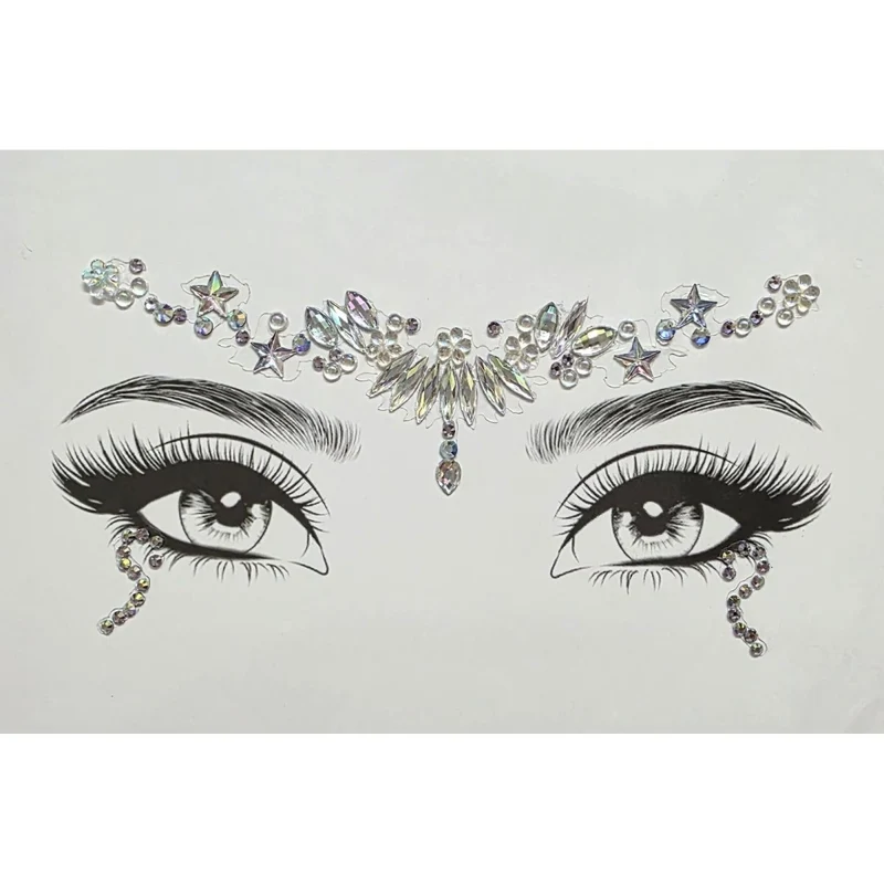 Iridescent Fairy Face Art Crystal Stickers, 1 Count