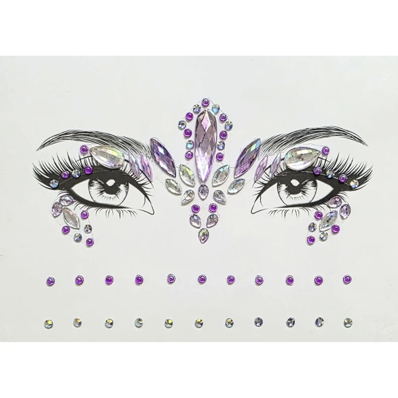 Purple Face Art Crystal Stickers, 1 Count