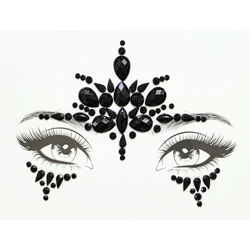 Black Swan Face Art Crystal Stickers, 1 Count